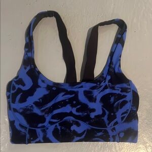 Vibrant Blue and Black Sports Bra
